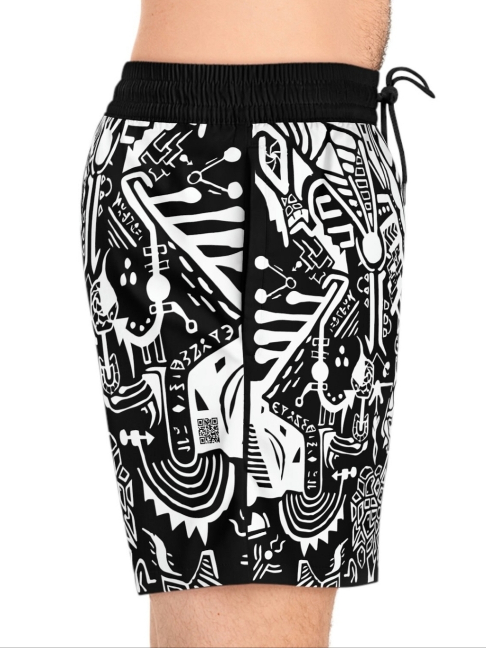 Swim trunks by Roundtree Yorke black & white stretchy waist size Large mesh 🌴🌴
